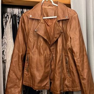 Brown leather jacket